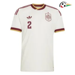 Camisa Reserva Marc Pubill 2 España Copa do Mundo 2026 Branco/Vermelho