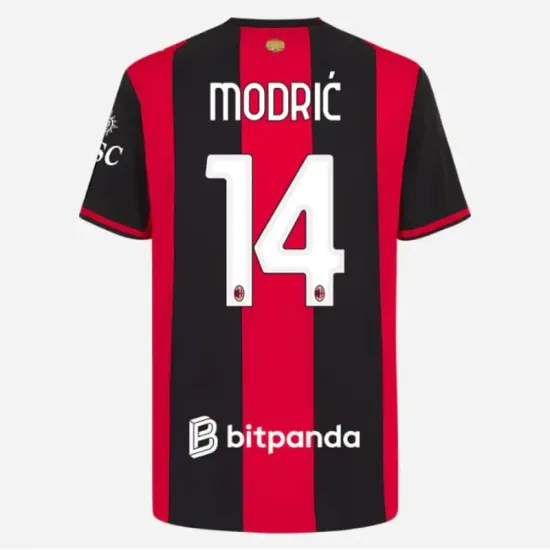 Camisa Titular MODRIĆ 14 AC Milan 2026/2027 Vermelho/Preto