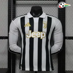 Camisa Titular Versão Jogador Juventus 2026/2027 Preto/Branco Manga Longa