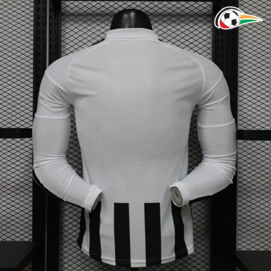 Camisa Titular Versão Jogador Juventus 2026/2027 Preto/Branco Manga Longa