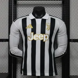 Camisa Titular Versão Jogador Juventus 2026/2027 Preto/Branco Manga Longa