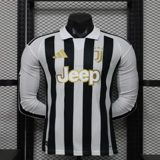 Camisa Titular Versão Jogador Juventus 2026/2027 Preto/Branco Manga Longa