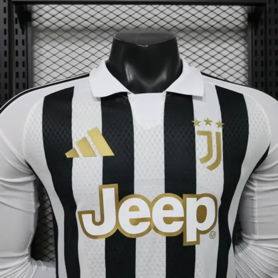 Camisa Titular Versão Jogador Juventus 2026/2027 Preto/Branco Manga Longa
