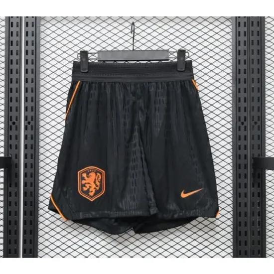 Shorts de Futebol Titular Versão Jogador Holanda Copa do Mundo 2026 Preto