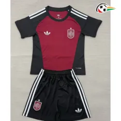 Camisa de Goleiro Reserva Infantil España Copa do Mundo 2026 Vermelho/Preto