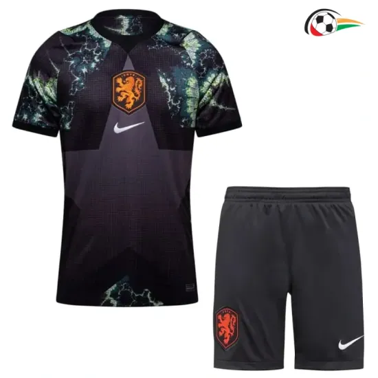 Camisa de Goleiro Infantil Holanda Copa do Mundo 2026 Preto