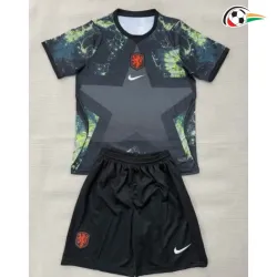 Camisa de Goleiro Infantil Holanda Copa do Mundo 2026 Preto