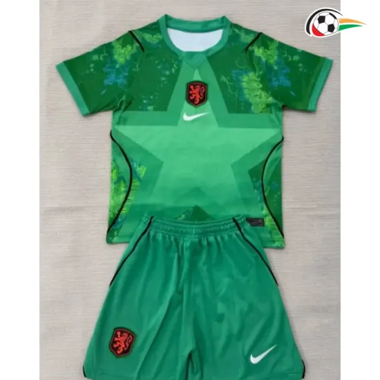 Camisa de Goleiro Infantil Holanda Copa do Mundo 2026 Verde