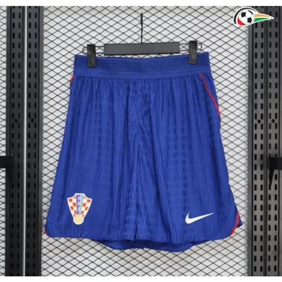 Shorts de Futebol Reserva Versão Jogador Croacia Copa do Mundo 2026 Azul