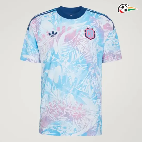 Camisa Reserva Costa Rica Copa do Mundo 2026 Azul Claro/Rosa