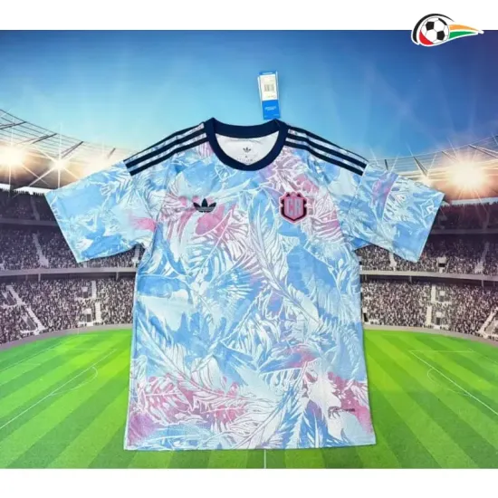 Camisa Reserva Costa Rica Copa do Mundo 2026 Azul Claro/Rosa