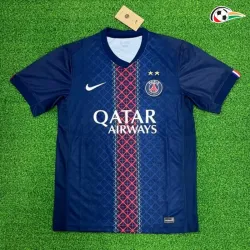 Camisa Titular PSG 2025/2026 Azul com Duas Estrelas