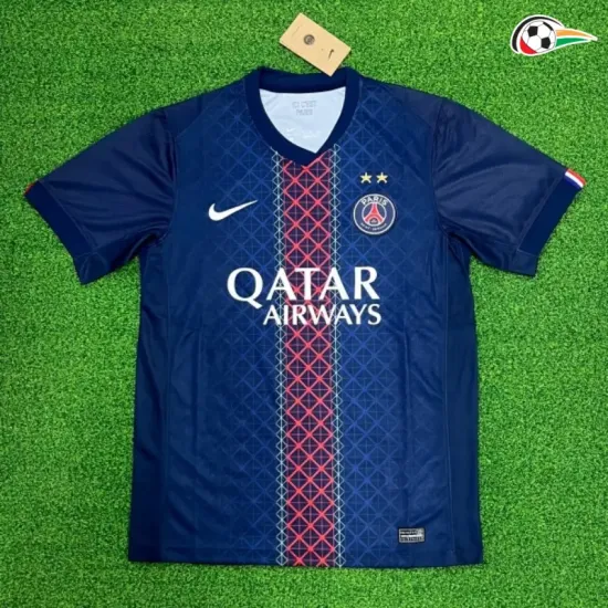 Camisa Titular PSG 2025/2026 Azul com Duas Estrelas