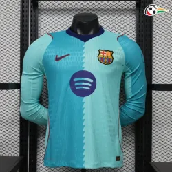 Camisa Versão Jogador Barcelona 2026/2027 Azul Manga Longa
