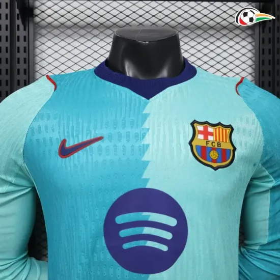 Camisa Versão Jogador Barcelona 2026/2027 Azul Manga Longa