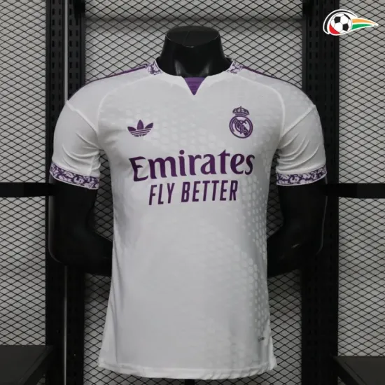 Camisa Versão Jogador Real Madrid 2026/2027 Edição Especial Branco/Roxo