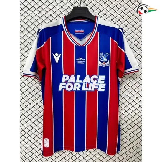 Camisa Titular Crystal Palace FC 2025/2026 Vermelho/Azul Final da UEFA Conference League