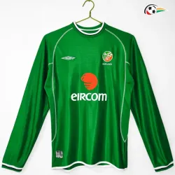 Camisa Retrô Titular Irland 2002 Verde Manga Longa