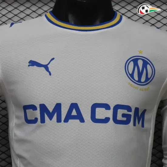 Camisa Titular Versão Jogador Olympique Marsella 2026/2027 Branco Manga Longa