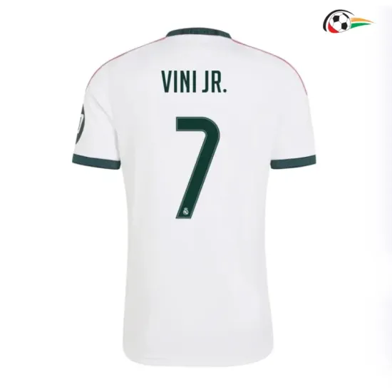 Camisa Titular VINI JR. 7 Real Madrid 2026/2027 Branco com Patch HP