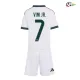 Camisa Titular Infantil VINI JR. 7 Real Madrid 2026/2027 Branco com Patch HP