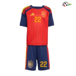 Camisa Titular Infantil Cubarsí 22 España Copa do Mundo 2026 Vermelho/Azul