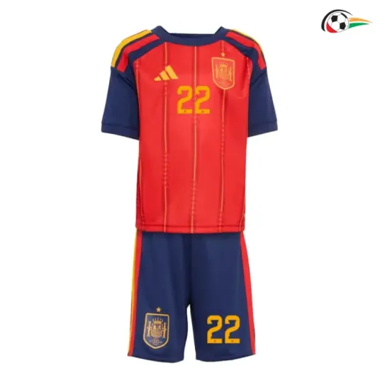 Camisa Titular Infantil Cubarsí 22 España Copa do Mundo 2026 Vermelho/Azul