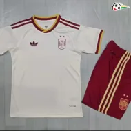 Camisa Reserva Infantil España Copa do Mundo 2026 Branco/Vermelho Duas Estrelas
