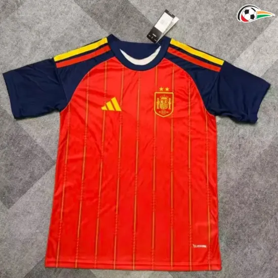 Camisa Titular España Copa do Mundo 2026 Vermelho/Azul com Duas Estrelas e FIFA2026