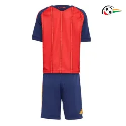 Camisa Titular Infantil España Copa do Mundo 2026 Vermelho/Azul com Duas Estrelas e FIFA2026