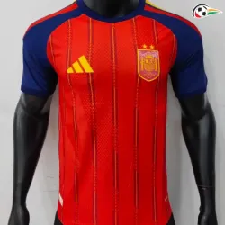 Camisa Titular Versão Jogador España Copa do Mundo 2026 Vermelho/Azul com Duas Estrelas e FIFA2026