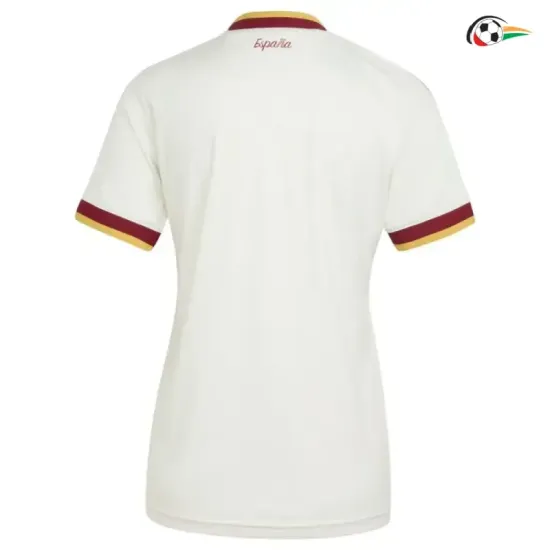 Camisa Reserva Versão Feminina España Copa do Mundo 2026 Branco Duas Estrelas