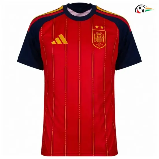 Camisa Titular España Copa do Mundo 2026 Vermelho/Azul Duas Estrelas