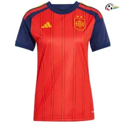 Camisa Titular Versão Feminina España Copa do Mundo 2026 Vermelho/Azul Duas Estrelas