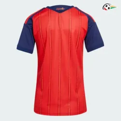 Camisa Titular Versão Feminina España Copa do Mundo 2026 Vermelho/Azul Duas Estrelas