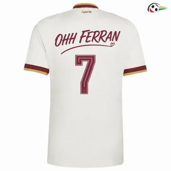 Camisa Reserva España Copa do Mundo 2026 Edição OHH FERRAN 7 Branco Duas Estrelas