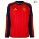 Camisa Titular España Copa do Mundo 2026 Vermelho/Azul Duas Estrelas Manga Longa