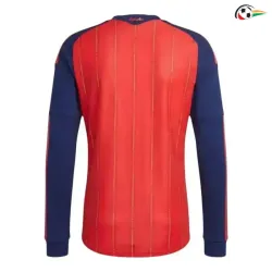 Camisa Titular España Copa do Mundo 2026 Vermelho/Azul Duas Estrelas Manga Longa