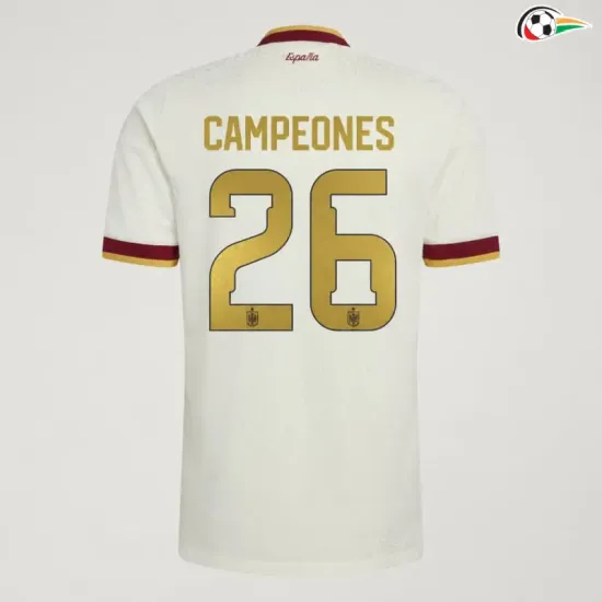 Camisa Reserva España Copa do Mundo 2026 Branco Edição Campeões