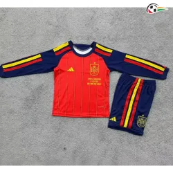 Camisa Titular Infantil España Copa do Mundo 2026 Vermelho/Azul Edição Final Manga Longa