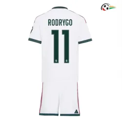 Camisa Titular Infantil RODRYGO 11 Real Madrid 2026/2027 Branco com Patch HP
