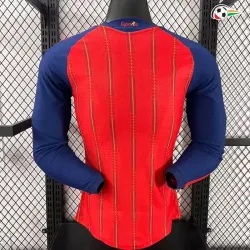 Camisa Titular Versão Jogador España Copa do Mundo 2026 Vermelho/Azul Edição Final Manga Longa