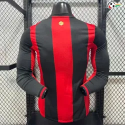 Camisa Titular Versão Jogador AC Milan 2026/2027 Vermelho/Preto Manga Longa