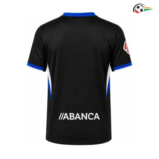 Camisa Reserva Deportivo de La Coruña 2026/2027 Preto com Patch da La Liga