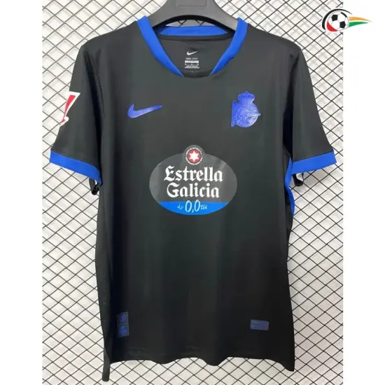 Camisa Reserva Deportivo de La Coruña 2026/2027 Preto com Patch da La Liga