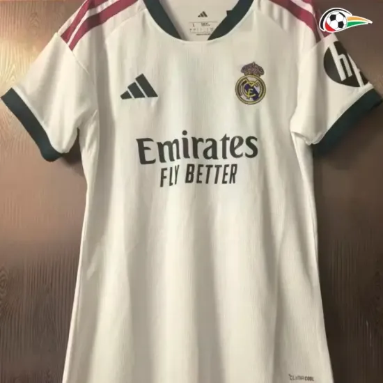 Camisa Titular Versão Feminina Real Madrid 2026/2027 Branco com Patch HP