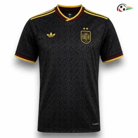 Camisa España Copa do Mundo 2026 Edição Especial Preto Duas Estrelas