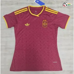 Camisa Versão Feminina España Copa do Mundo 2026 Edição Especial Vermelho Duas Estrelas