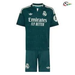 Camisa Reserva Infantil Real Madrid 2026/2027 Verde Escuro com Patch HP