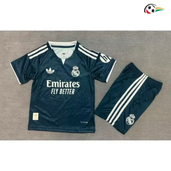 Camisa Reserva Infantil Real Madrid 2026/2027 Verde Escuro com Patch HP